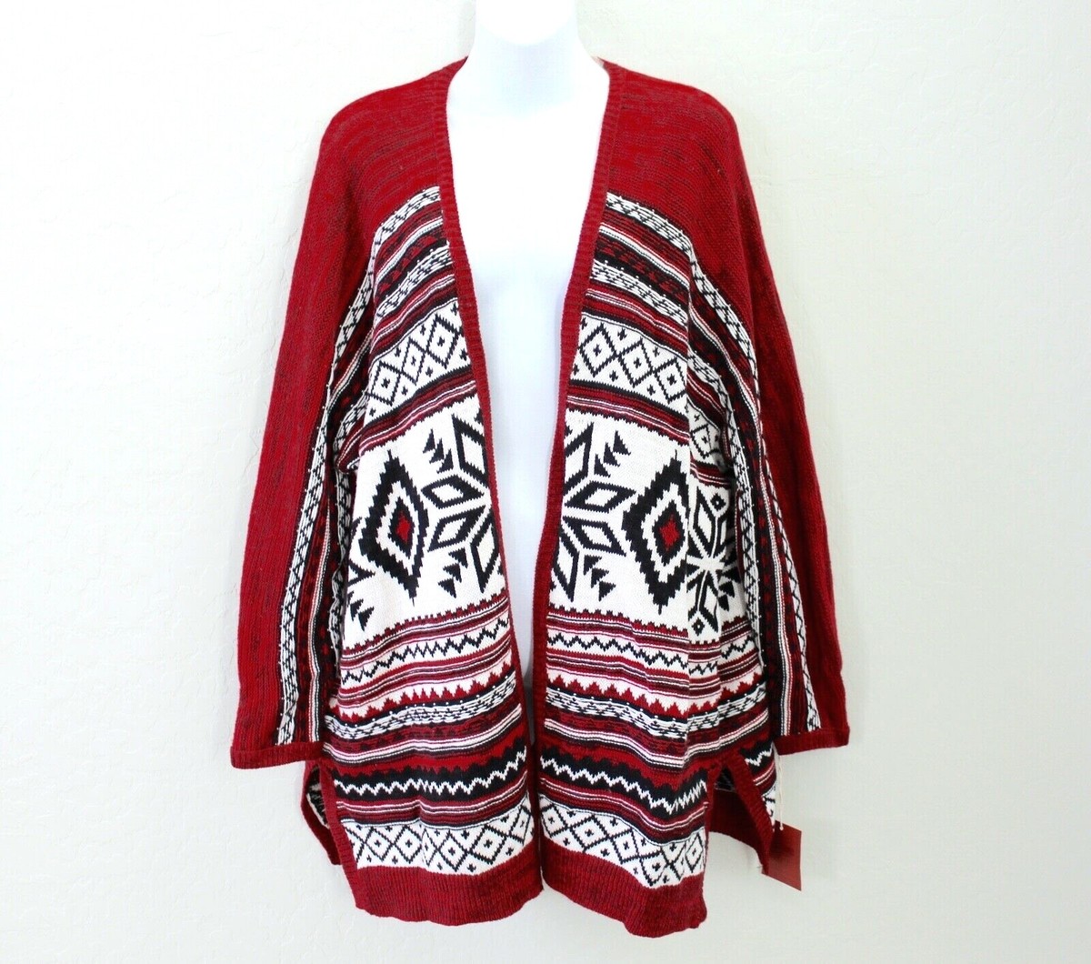 Mossimo Supply Long Sleeve Tribal Knit Open Cardigan Sweater