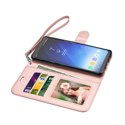For Samsung Galaxy S8/S8+ Wallet Leather Case Flip Stand Card Holder Phone Cover - Photo 37 sur 44