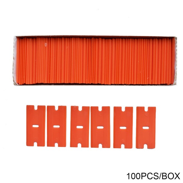 100PCS Spare Plastic Double Edge Blades For Glue Adhesive Clean Razor