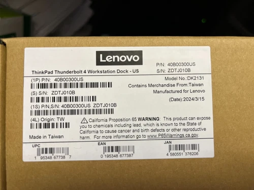 Lenovo ThinkPad Thunderbolt 4 Workstation Dock  (40B00300US)