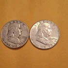 Franklin Half Dollar Silver Coins 1952 1949 Lot of 2 Circulated 50C