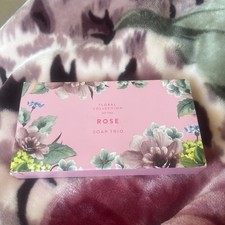 New & Sealed M & S Floral Collection Rose Soap Trio (3x 75g Each)