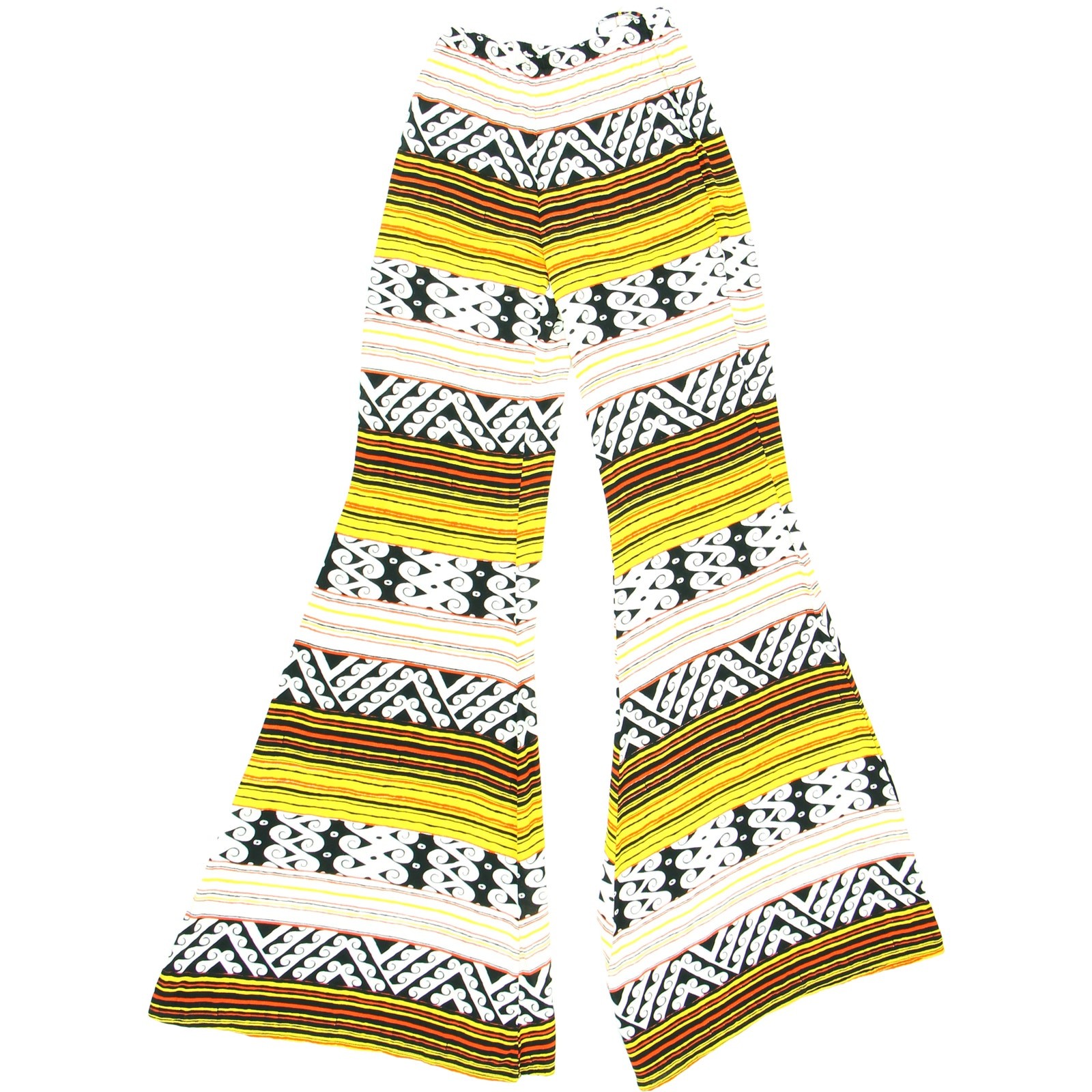 Indah Hippie Boho Festival Flare Pants with Aztec Tribal Print