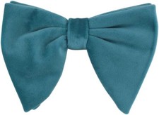 LEVAO Men's Velvet Vintage Bow Tie Tuxedo Big Bowtie Cyan