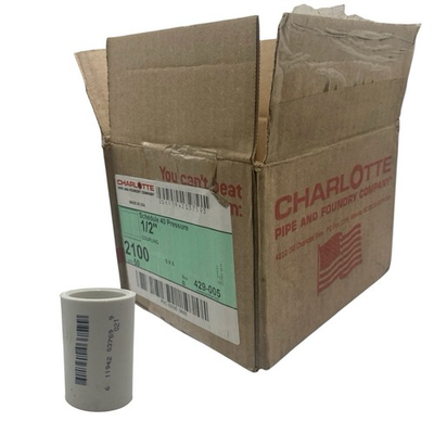 #ad CHARLOTTE #429 005 Schedule 40 PVC Pressure Coupling 1 2quot; New Lot of 50 $29.97