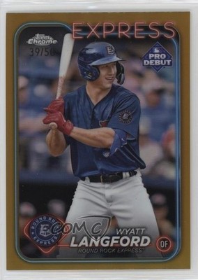 2024 Topps Pro Debut Chrome Gold Refractor 39/50 Wyatt Langford Rookie RC uk2