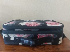 Makeup Jewery Organizer Travel Bag Storage Case Rose Floral Black Relavel