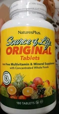 NaturesPlus Source Of Life Original 180ct Multivitamin Sealed EXP  3/2028