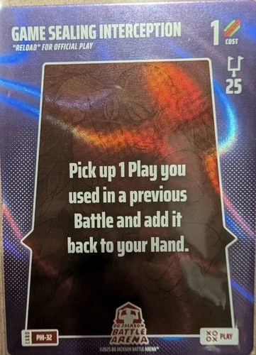 Bo Jackson Battle Arena RELOAD Game Sealing Interception Phi-32 PL-8