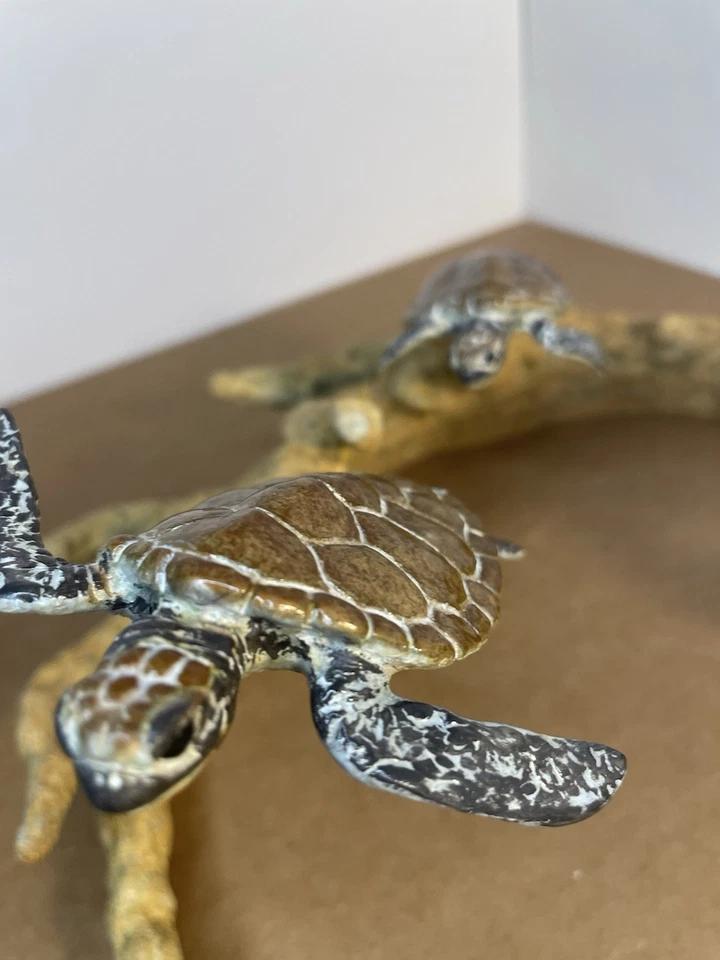 Escultura en relieve de pared de bronce Wyland "Turtle Sea Reef" con certificado Foto 4 de 4