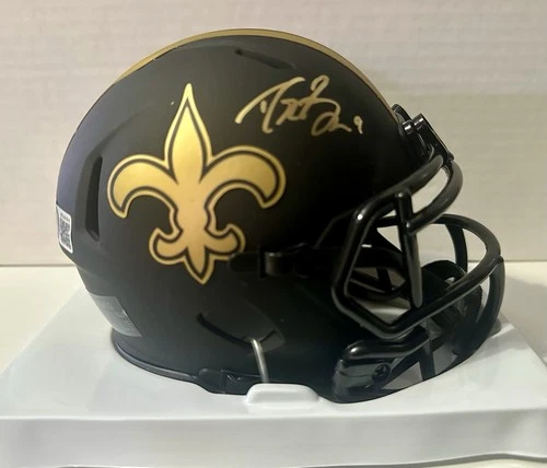 Drew Brees Signed New Orleans Saints Eclipse Mini Helmet NFL Beckett Witness COA