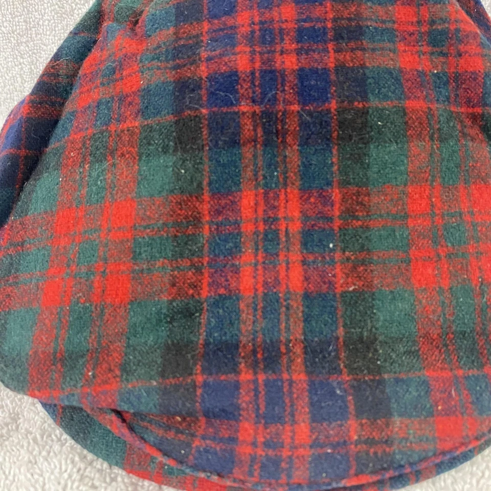 De colección Pendleton Tartán Sombrero Newsboy Para Hombres Mediano Verde Rojo Gorra Plana Forrada Sombrero Foto 2 de 4