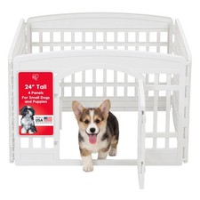 Panel Playpen 4 Pet Enclosure White 24 H Model 586680 IRIS Dog treats