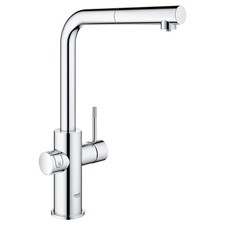 Grohe 31 608 2 Blue 1.75 GPM 1 Hole Pull Out Kitchen Faucet and - Chrome