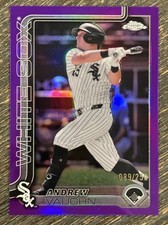 2025 Topps #121 Andrew Vaughn Purple Refractor #’d /250 White Sox Brewers
