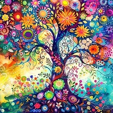 5D Diamond Painting Kits for Adults, Colorful Tree of Life Diamond Art Kits for