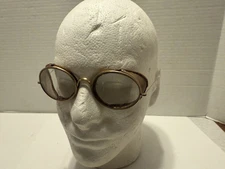 Vintage Safety Glasses Unbranded Steampunk Gold Tone Wire Mesh Side Shields