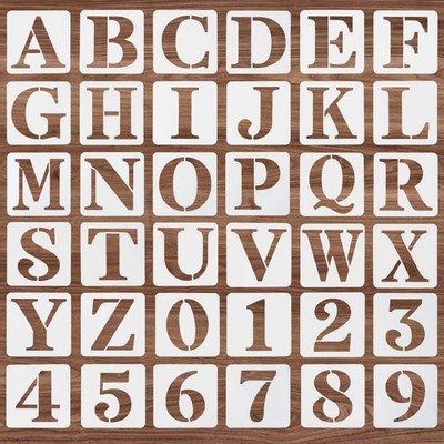Ymapinc 36 Pcs Letter Stencils 2 inch, Reusable Plastic Alphabet Spray Paint ...