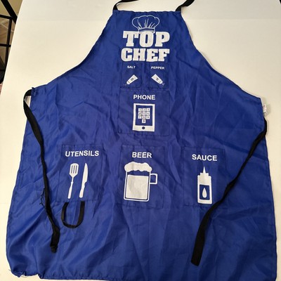 Top Chef Men s BBQ Apron.  Funny.  Holds Beer, Phone, Sauce And Utensils.