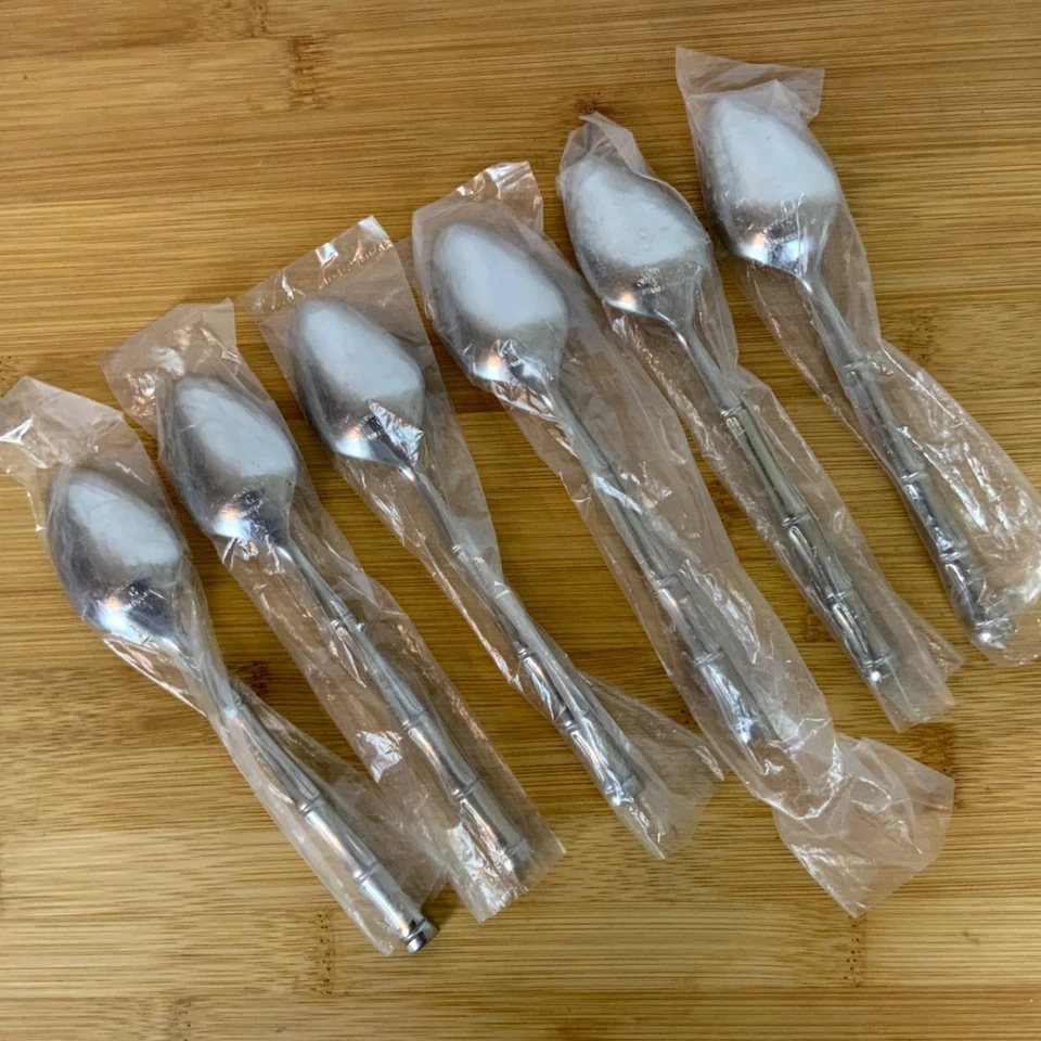 Lifetime Cutlery Bamboo Style Teaspoons Set Of 6 Stainless Steel Flatware Japan - Image 2 of 4