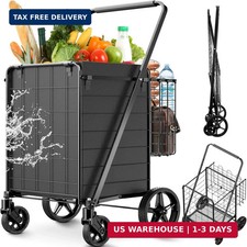 Upgraded Shopping Cart for Groceries,330LBS Jumbo Grocery Cart with Waterproof L
