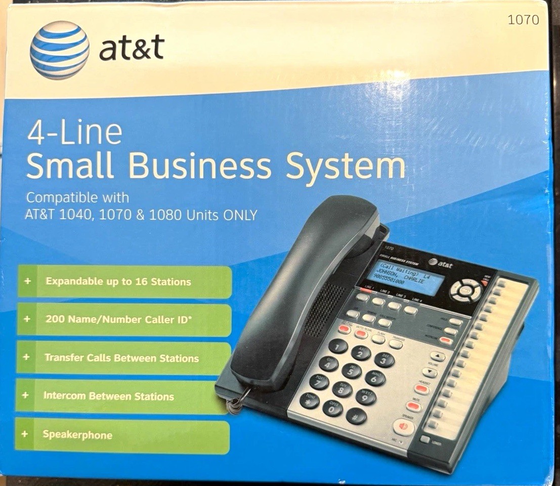 AT&T 1070 4-Line Conventional System Phone w/Caller ID & Speakerphone New In Box