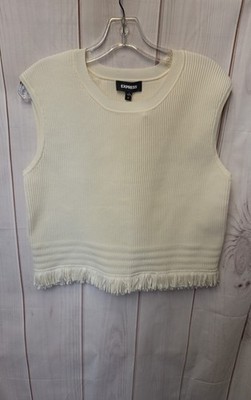 Express Women's Size M White Sleeveless Top