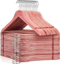 American Red Cedar Wooden Hangers 30 Pack, Clothes Hangers for Closet, Wood Suit