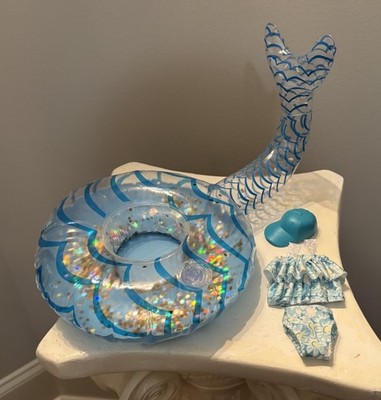 Barbie doll glittery whale tail float & 2 piece Bikini Bathing Suit