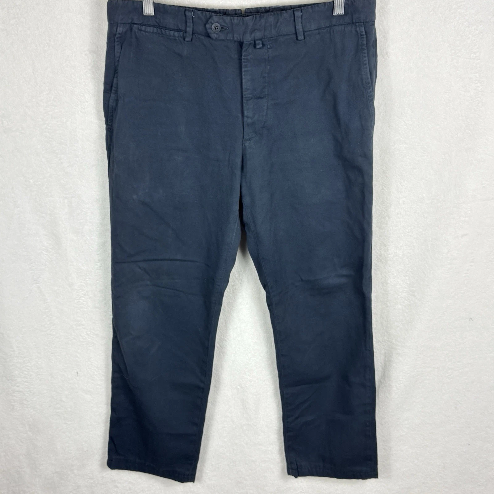 Kiton homme bleu marine cachemire chino plat devant XL 34X27US 50 IT coton cachemire excellent état
