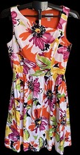 R&K Originals Women's 10 Floral Cotton Fit & Flare Summer Garden Party Dress