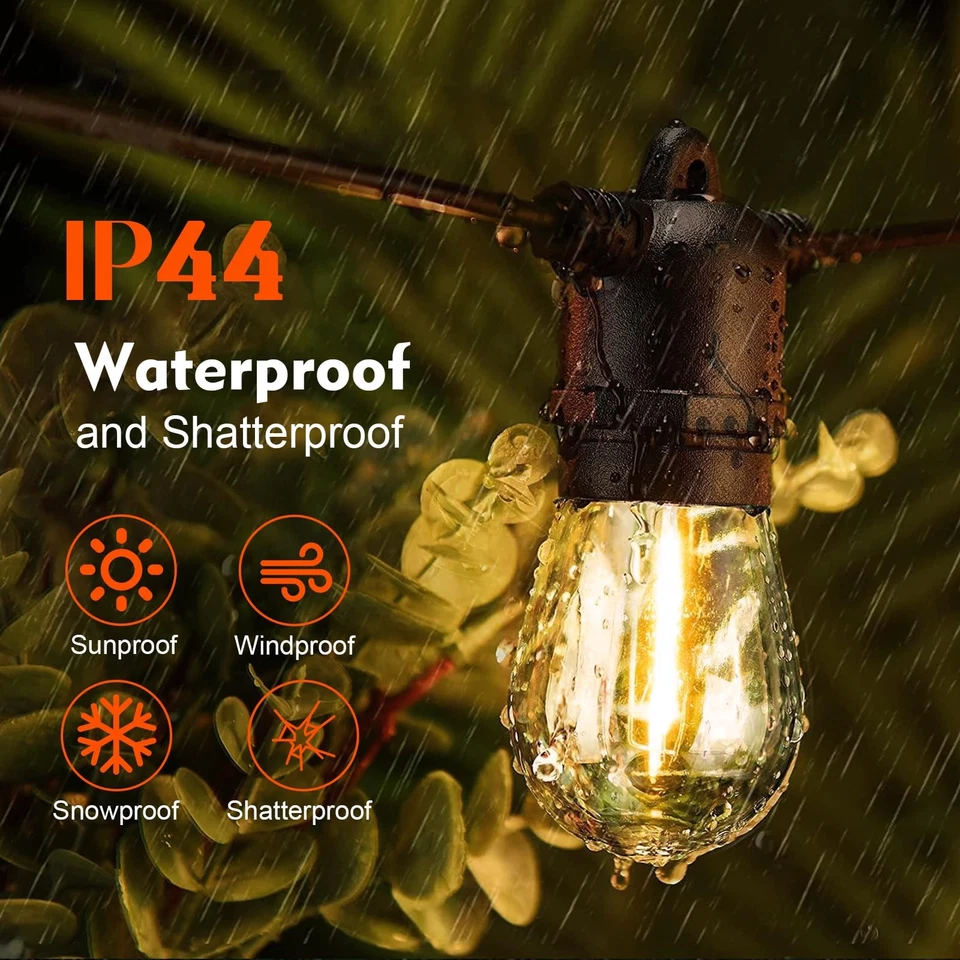 48 Stück Bruchsichere LED Ersatzbirnen für Außen Lichterkette, S14 Edi... - Bild 3 von 4