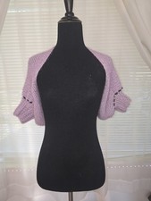 Handmade Crochet Sparkly Purple Cute Shrug Bolero S