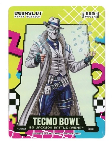2026 Battle Arena Tecmo Bowl Daniel Jones Coinslot Ice 80\'s 8-Bit Rad Battlefoil