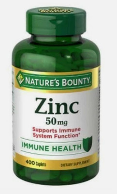 NATURES BOUNTY ZINC ~ Supports Immune Health 50mg., 400 ct Tablets ~ Exp 02/2029