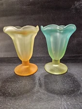 Vintage Sundae Cup. Libby Ka-Dinks Frosted Parfait Sundae Glasses Vintage 