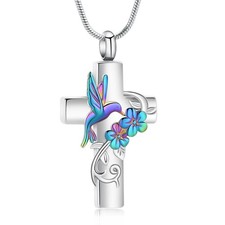 Hummingbird Urn Necklace for Ashes Cremation Jewelry  Memorial Gift for Loved