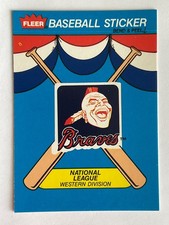 Atlanta Braves 1989 Fleer Baseball Team Logo/Home Sticker