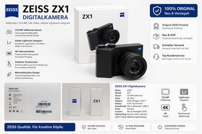 ZEISS ZX1 Digitalkamera 37,4MP Vollformat 4K WLAN Bluetooth Lightroom Neu OVP