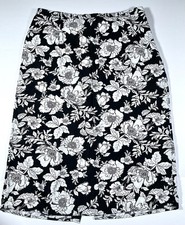 Old Navy Womens XXL 2XL Skirt Long Linen Blend Black White Floral Beach Cruise
