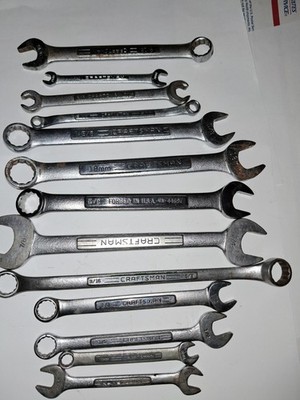 Craftsman Hand Tools Mixed Lot Of 13 SAE MM Combo Open End BUNDLE 