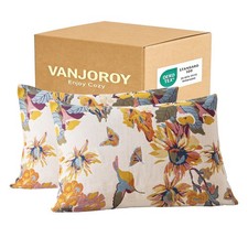 100 Organic Washed Cotton Queen Pillowcases for Skin-Friendly Set of 2-1000 ...