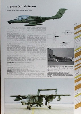 OV-10 OV 10 Bronco Rockwell Picture Aircraft Vtg Info Detail Sheet Wall Art 