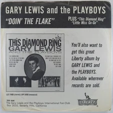 GARY LEWIS AND THE PLAYBOYS Doin' The Flake LIBERTY 65-227 VG 45 1965 Surf 7"
