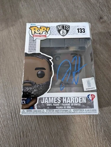 James Harden SIGNED Funko Pop #133 Brooklyn Nets NBA 75th Anniversary City Editi