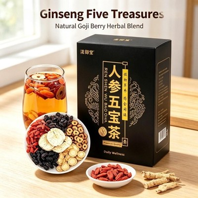 HelloYoung 150g Ginseng Five Treasure Tea Natural Herbal Energy Tea for Men