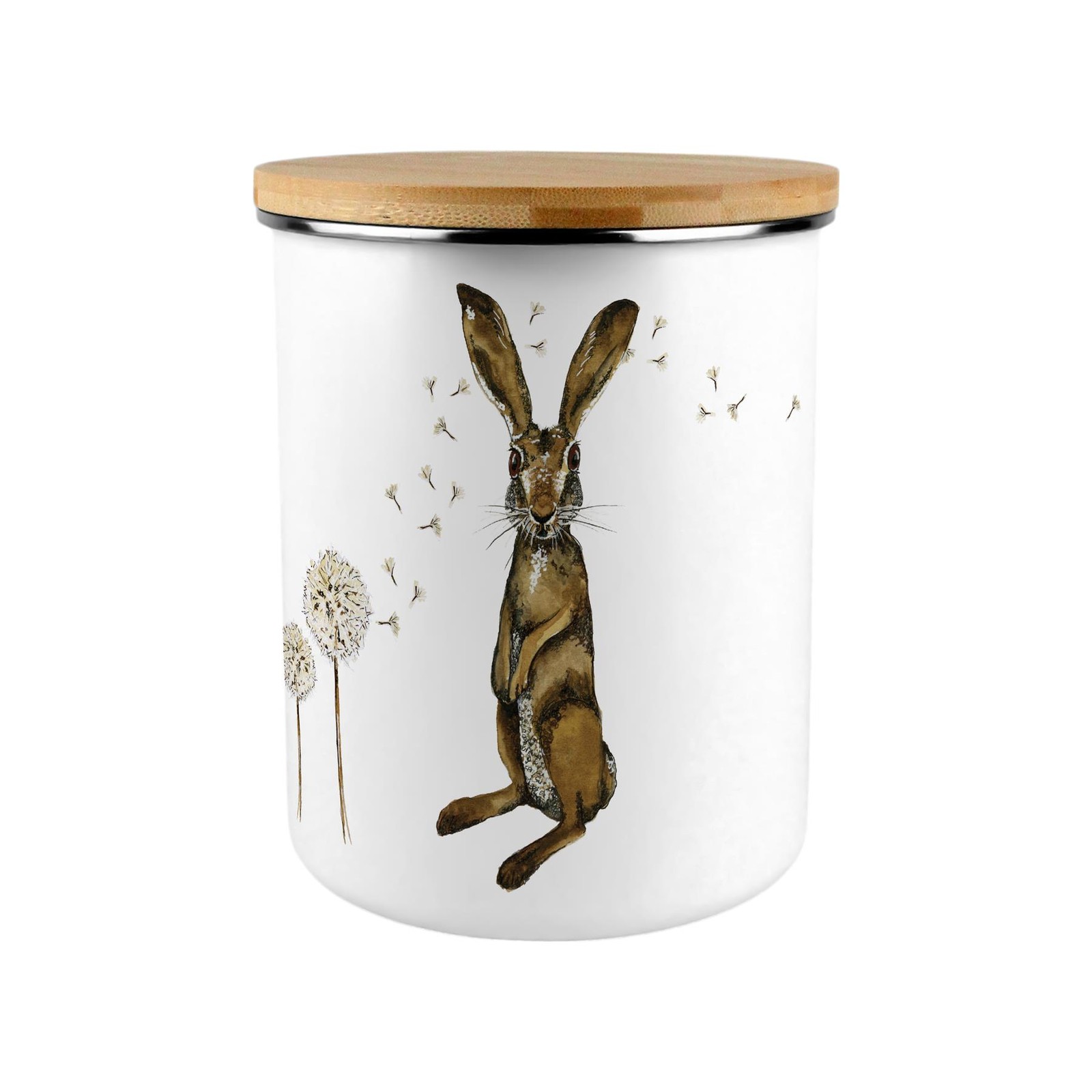 Hare & Dandelions Large Kitchen Storage Canister - Perfect Storage Gift For Her