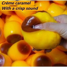 Caramel Pudding Squishy Toy Crispy Sound Squeeze Ball Stress Relief Fidget Gift