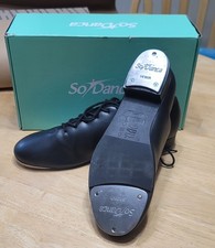 So Danca SD Tech Womans Black Lace Up Tap Shoes Size 12 w/ Original Box