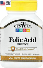 Folic Acid 400 Mcg Tablets, 250 Count
